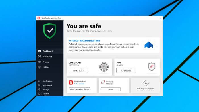 Bitdefender User Interface 2020