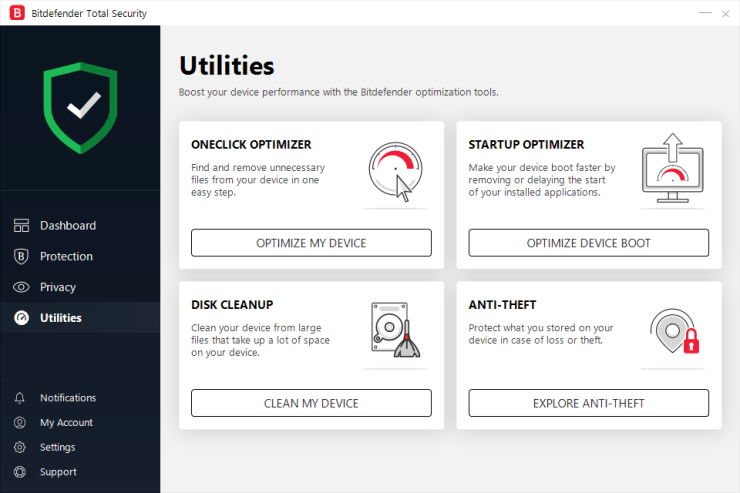 Bitdefender's new 2019 Interface