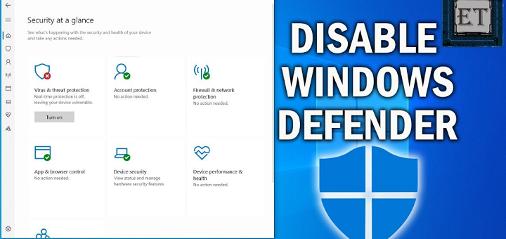 disable windows defender