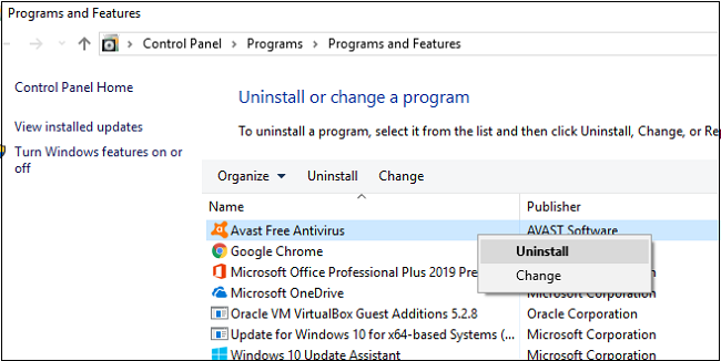 select-avast-file-to-uninstall