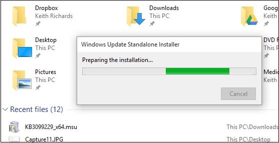 run msu file to complete installing