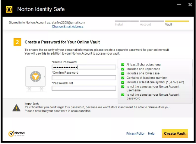 norton password manager